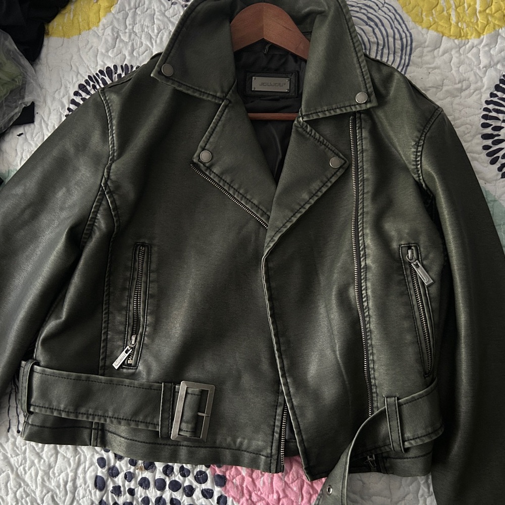 Joujou Unisex Men XL Vegan Black Leather Jacket